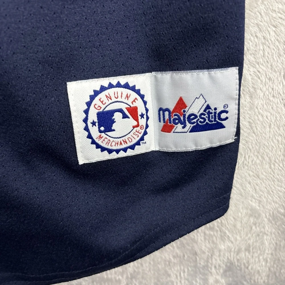 majestic genuine merchandise blue and red stripe zip up jersey Medium - Picture 2 of 8